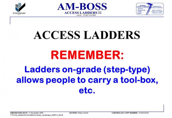 AM-BOSS Access Ladder Reminder